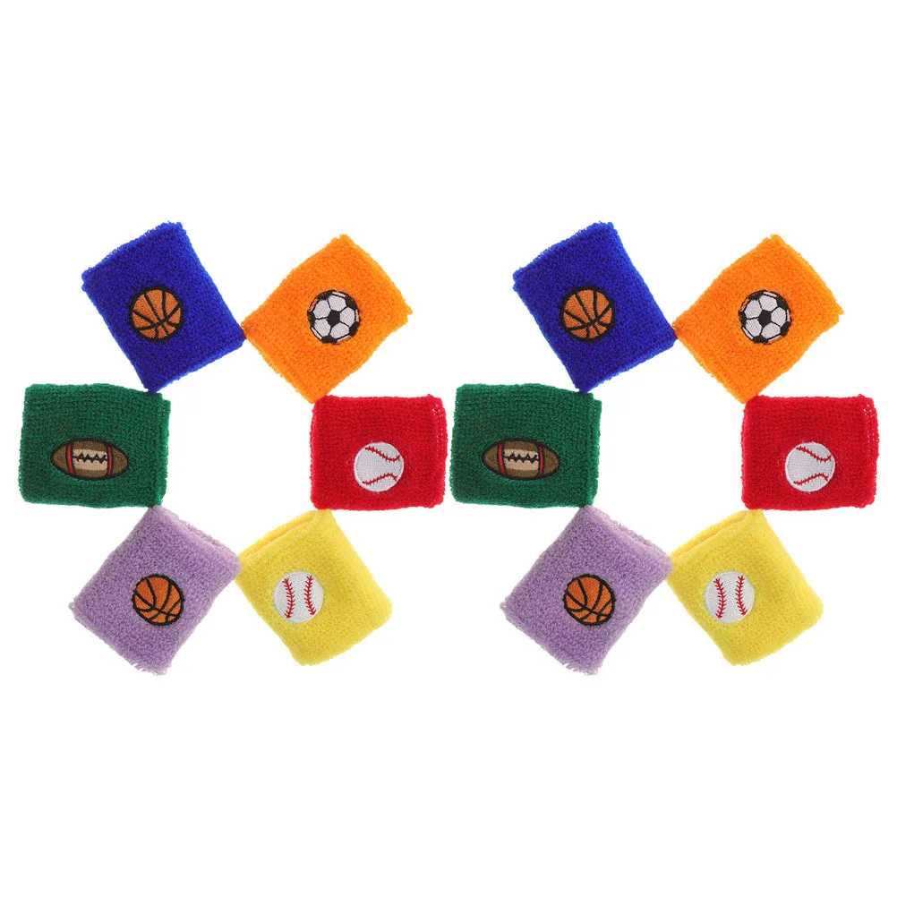 

12 шт. спортивных эластичных дышащих повязок на запястье для детей, защита при тренировках, удобные моющиеся повязки для тенниса