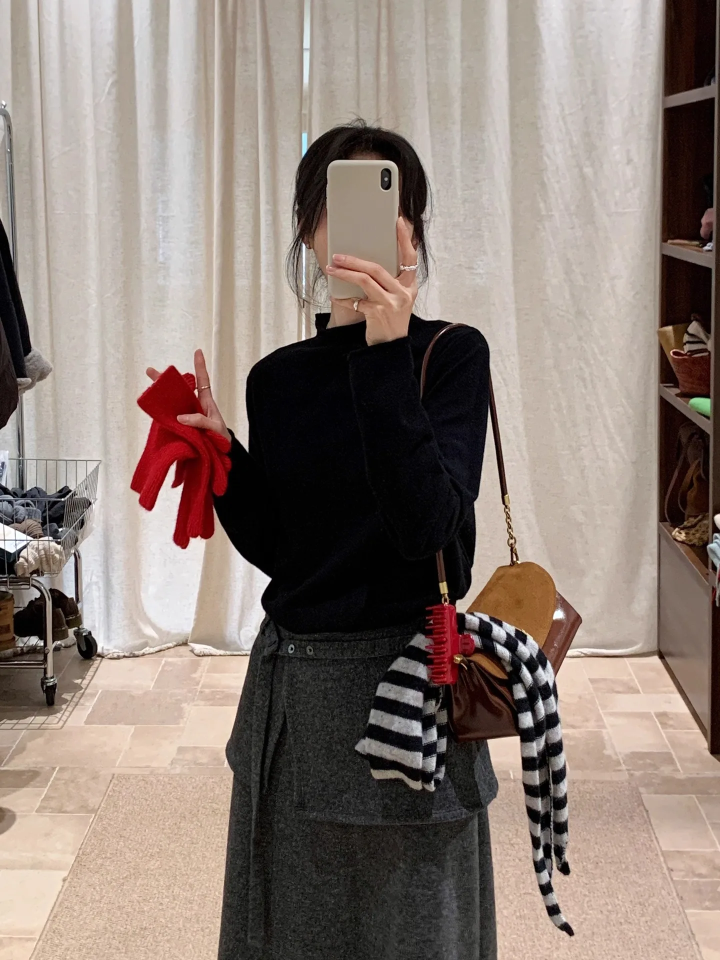 

BRIVIN Korean Sle Women's Knitted Sweater f High Collar Super Fine Merino Wool Bla Top Faionable Slim Fit Long Sve