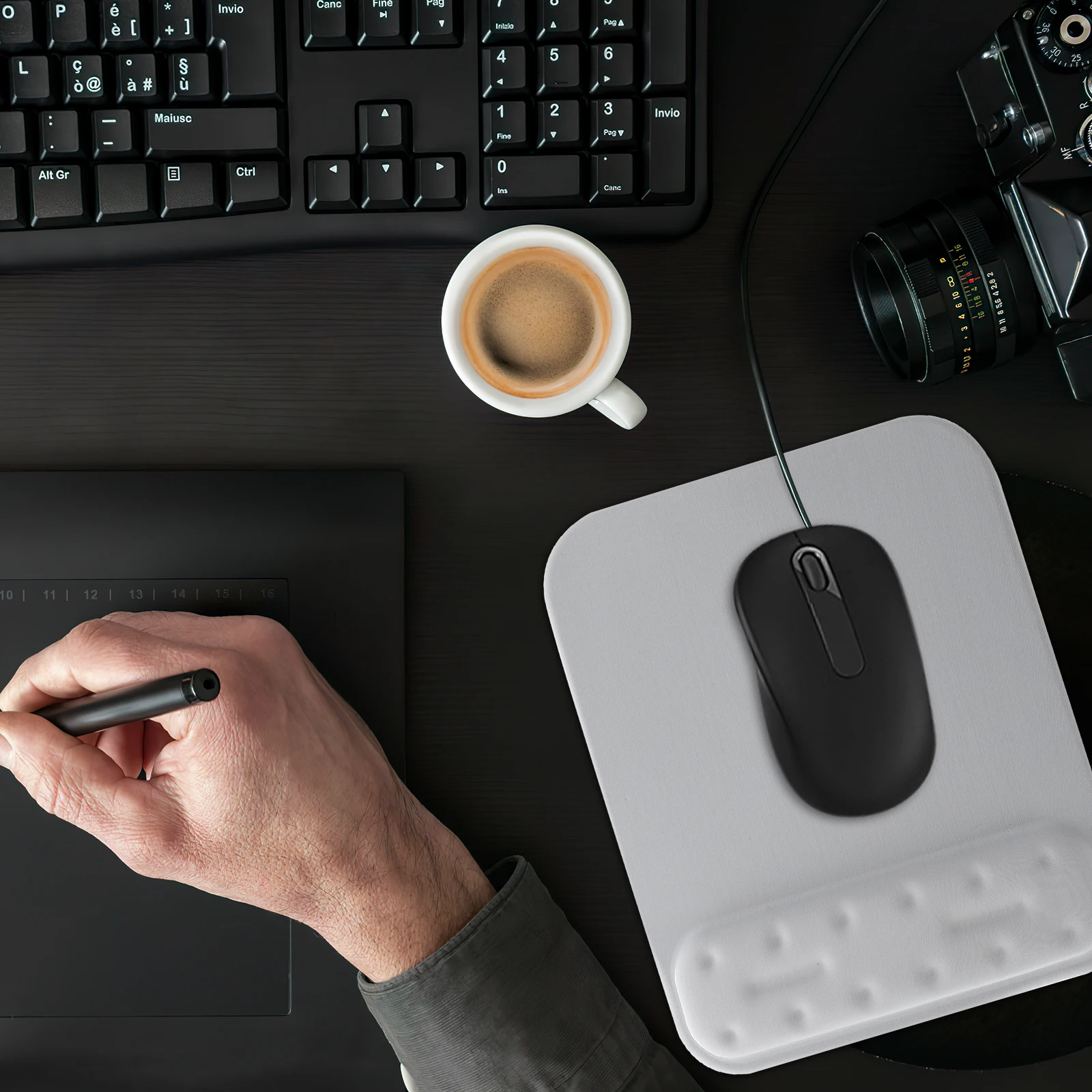 

Ergonomic Memory Foam Mouse Pads Non Slip Wrist Rest Gaming Support Cloth Office Desk Easy Clean Washable