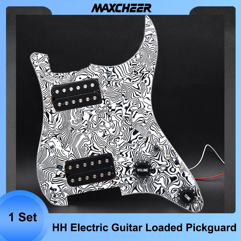 HH Guitar Pickguard Electric and Two Black Humbucker Loaded Prewired Scratchplate Assembly Multi Color