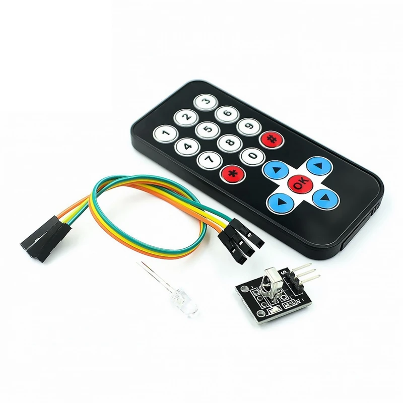 HX1838 Infrared Wireless Remote Control Kit Remote Control Robot Module Multi-Functional Remote Control Module As Shown