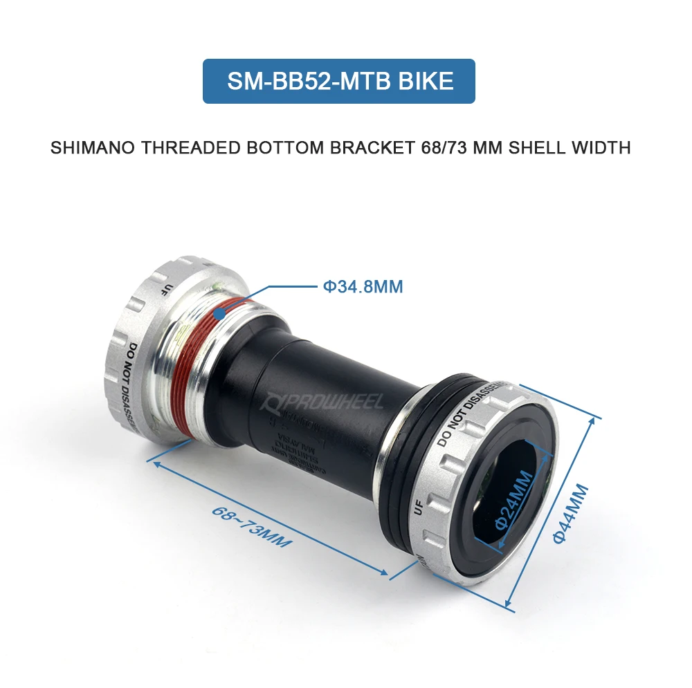 Shimano SM-BB52 MTB Bicycle Bottom Bracksets 68/73mm Mountain Bike Central Movement 24mm BB Threaded Central Holder