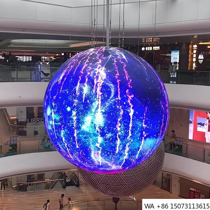 P1.8/P2 كرة LED كاملة الألوان - شاشة عرض تفاعلية مخصصة للدوران الذكي