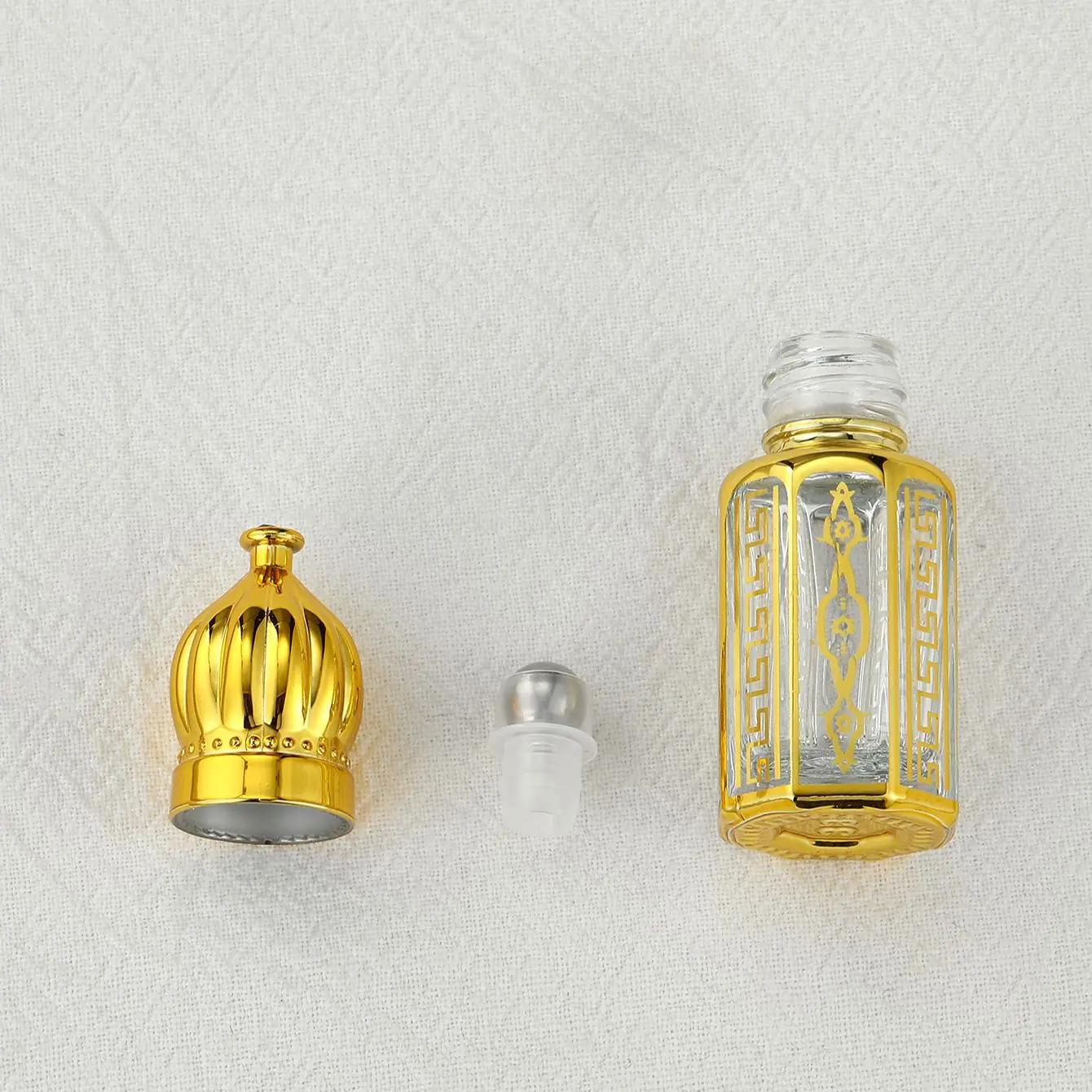 6ML Essence Bottle Octagonal Perfume Bottle Bottle Glass Drip Stick Essential Oil Bottle Clear Walking Beads Empty Bottle