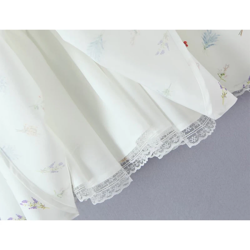 Mini Robe en dentelle pour filles, imprimé Floral, sans manches, taille basse, ligne a, robes de vacances d'été, à lacets