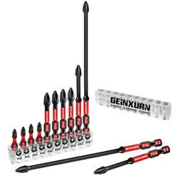 Geinxurn Impact Magnetic #2 Phillips Screwdriver Bit Set with Storage Organizer