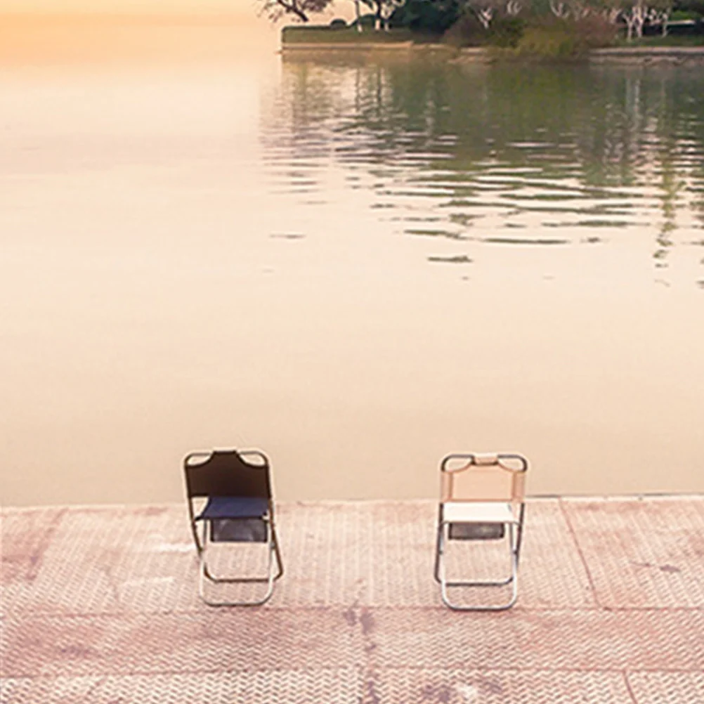 

Outdoor Folding Chair Portable Stool Durable Sturdy for Camping Fishing Traveling Garden Beach Picnic Black Folding Chair