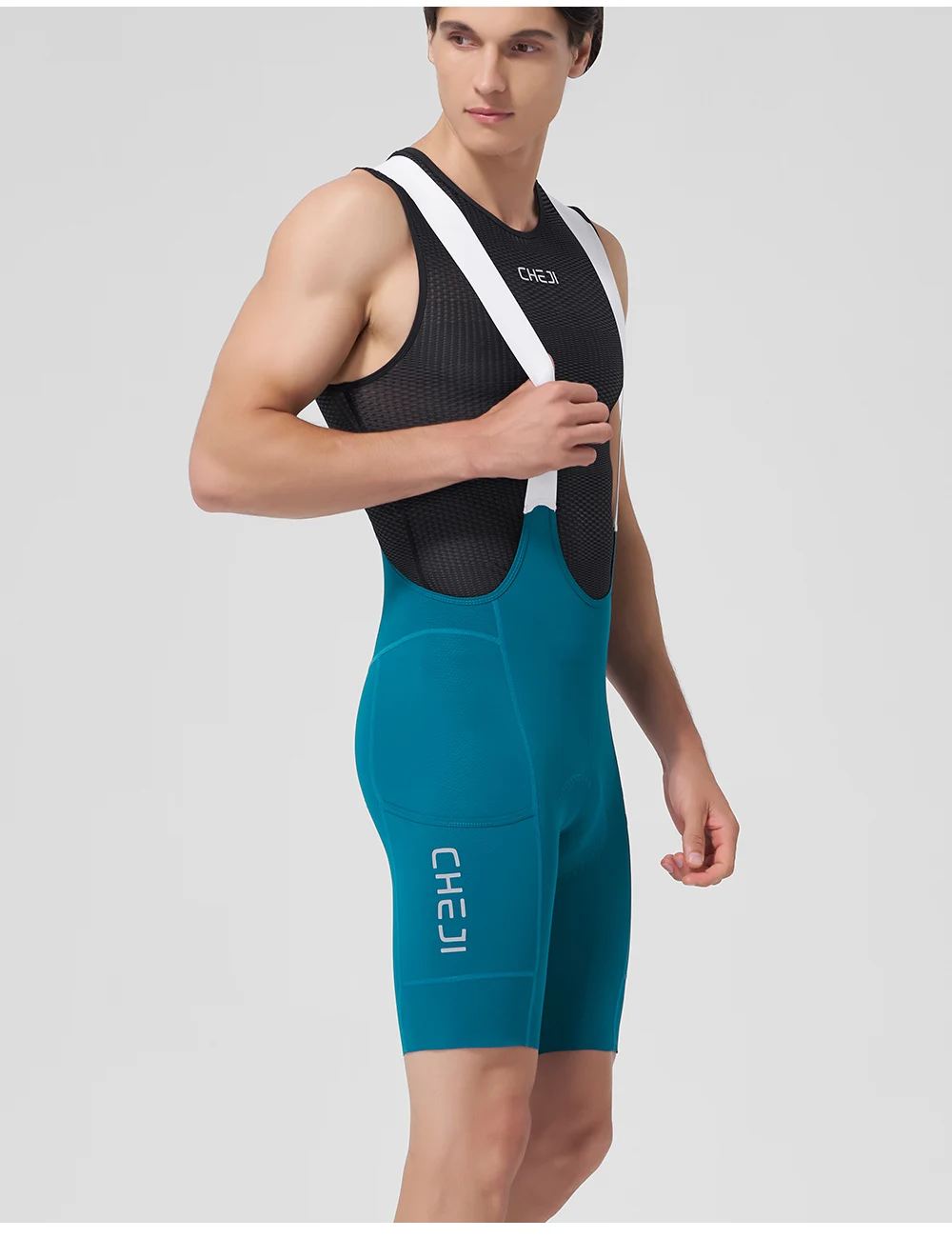 Cheji Herren-Radlerhose mit Trägern – Detail 13