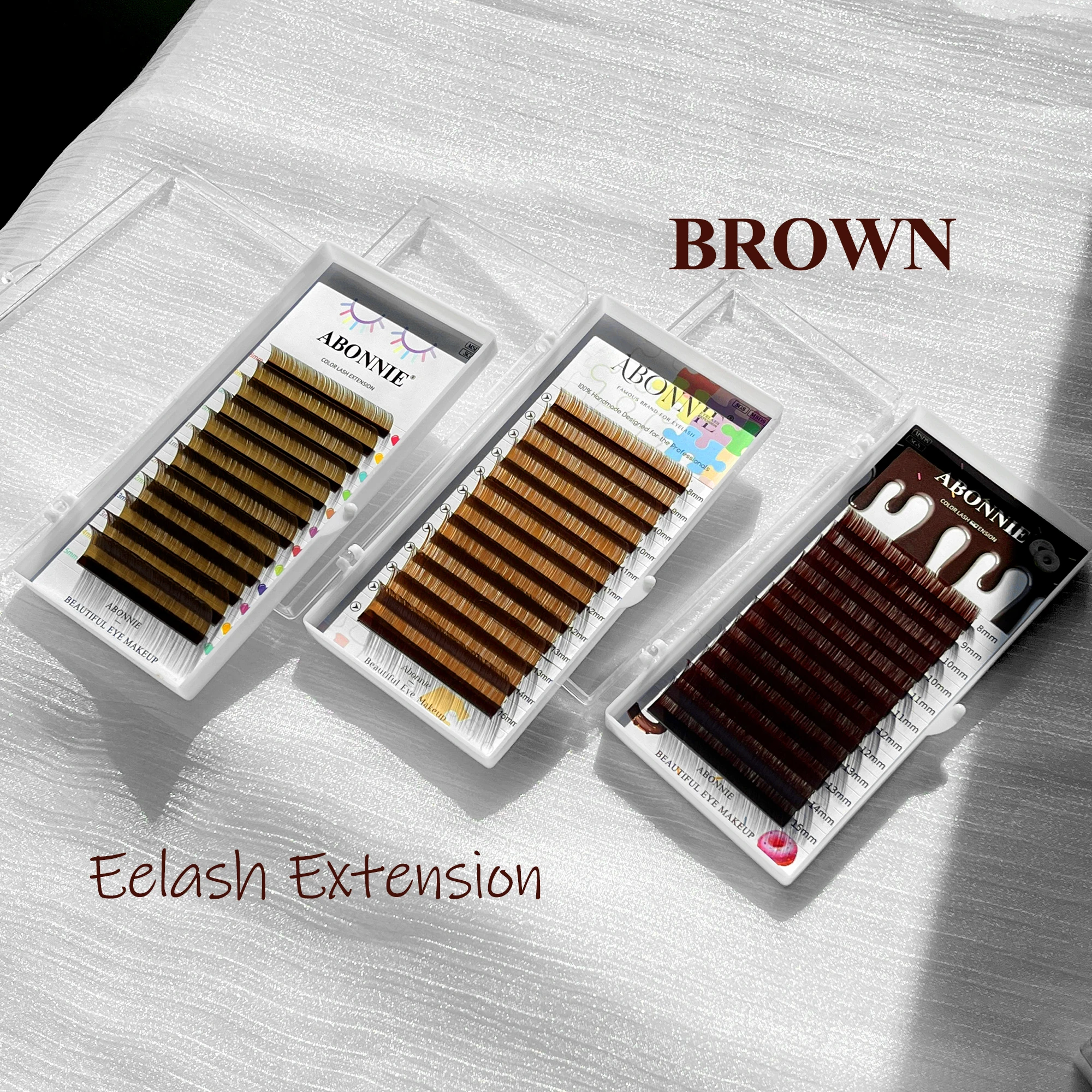 ABONNIE Dark Brown Classic Eyelash Extensions Chocolate Brown Individual Lash Extensions Natural Soft False Eyelashes