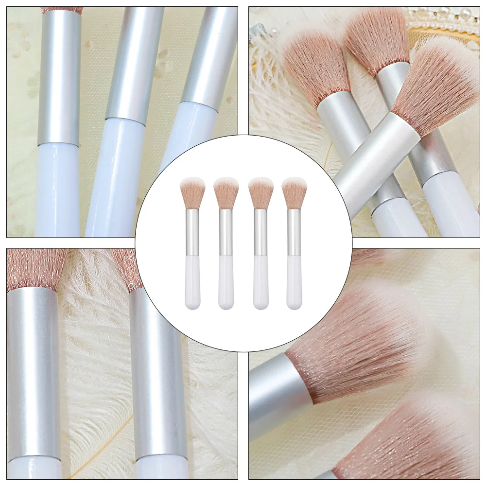 4 個のメイクブラシセットプレミアム合成ファンデーションブラッシュパウダーツール女性用美容バフブレンド
