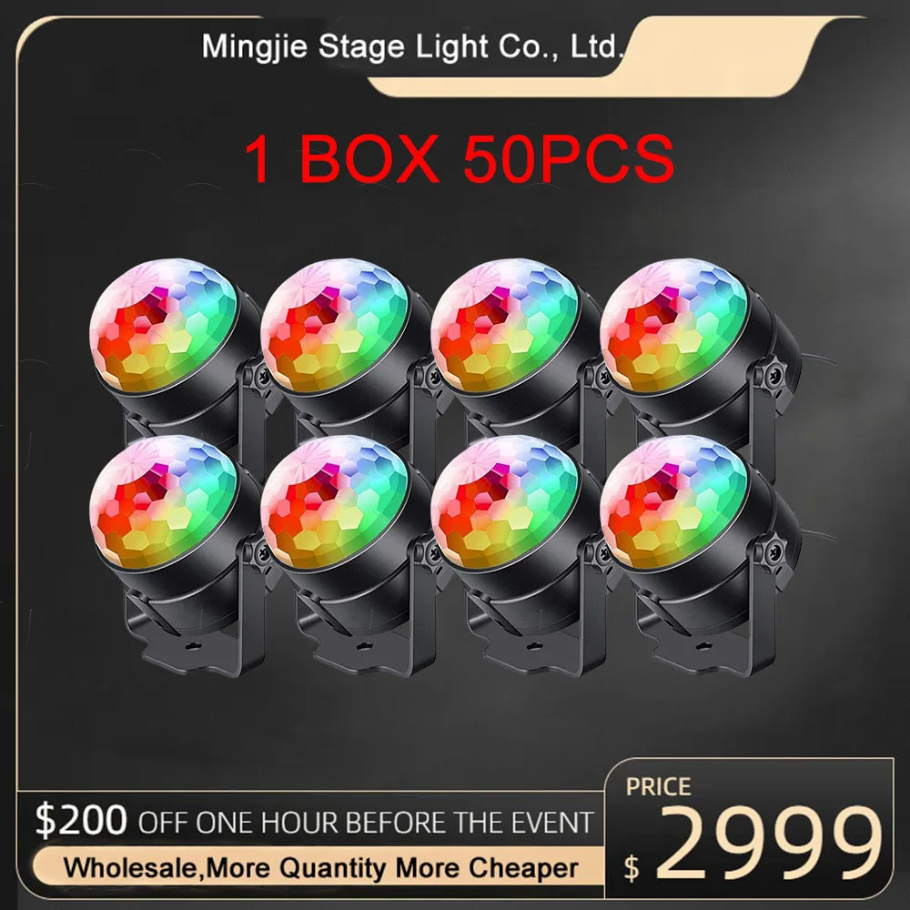 

50Pcs Wholesale Disco Ball Portable Stage Light Floor With Remote For Home Room Parties Wedding Birthday Pocket-Sized Lamps