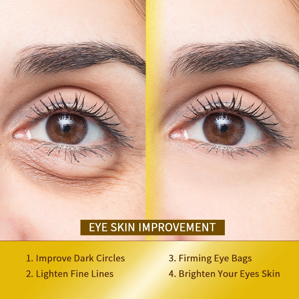 Masker mata kolagen kristal, 10 buah masker mata emas mengurangi lingkaran hitam garis halus Anti Penuaan, mengangkat mengencangkan Perawatan Kulit, tambalan kecantikan