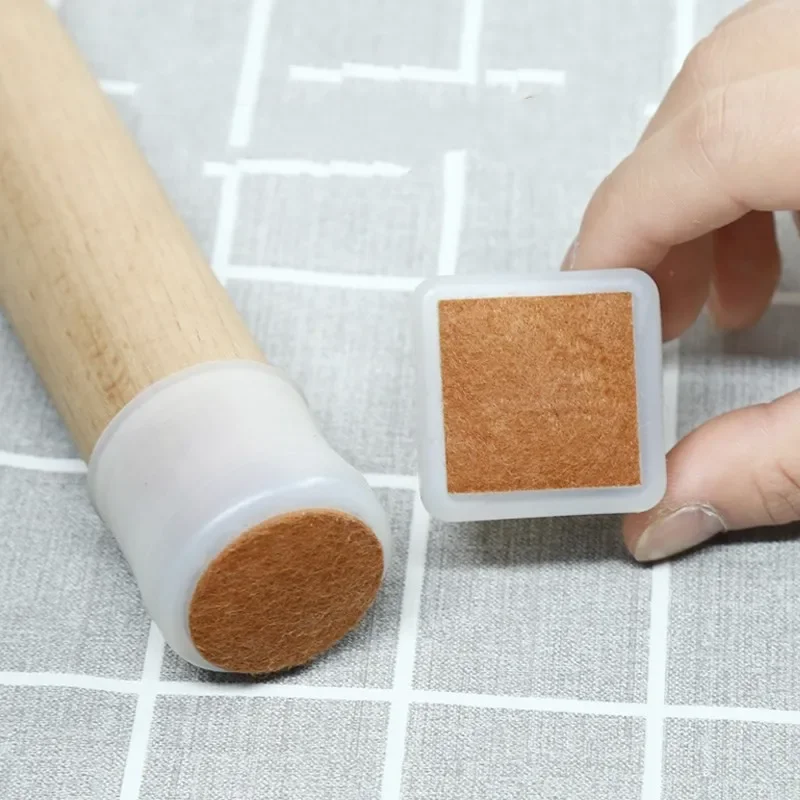 Protège-pieds de chaise en silicone avec feutre, coussinets de meubles, protège les sols des rayures et du bruit