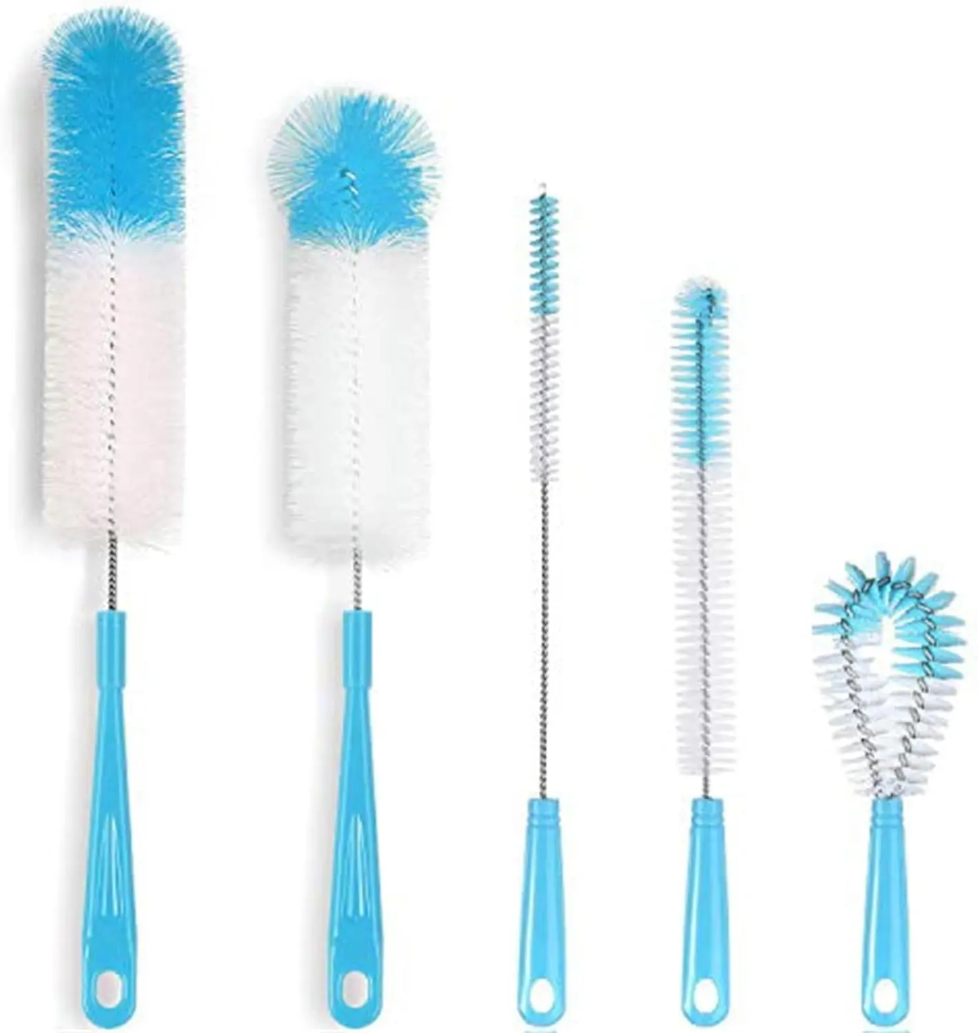 

5 Pack Bottle Brush, 16" Long Handle Bottle Cleaning Brush,Straw Brush,Flexible Water Bottle Cleaner for Washing Narrow Neck
