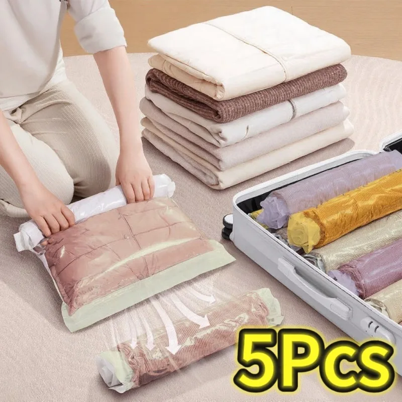 1–5 Stück Vakuum-Kompressionsbeutel, handgerollte Kleidung, Steppdecke, handgerollte Aufbewahrungstasche, versiegelte Beutel, Artefakt, Geschäftsreise, luftfrei, Reisen