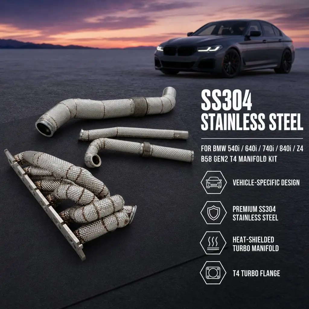 For BMW 540i 840i 640i 740i  Z4 Gen2 B58 BMW G Series Chassis T4 Interface Turbocharger Manifold Kit SS304 Exhaust Manifold