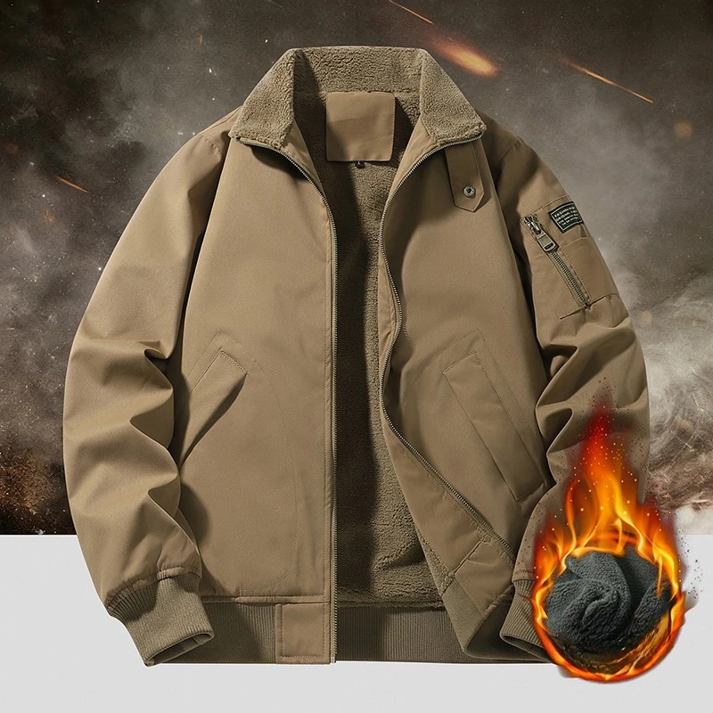 

New Windbreaker Bomber Jacket Men Autumn Winter Military Coat Men's Fleece Tactics Jackets Man Cargo Casual Jackets Mens Clothes