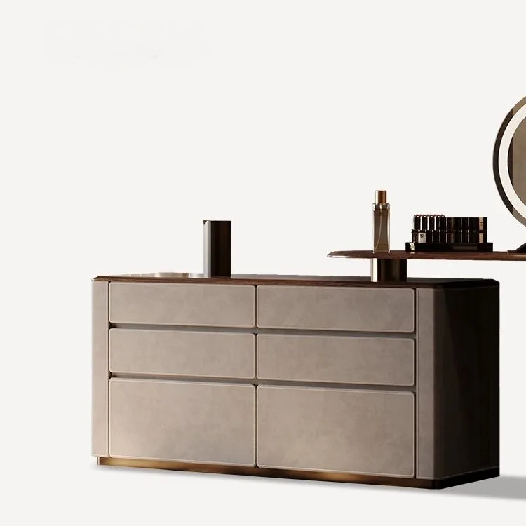 

Black walnut, dresser, bedroom, high-end, light luxury, retractable, makeup table, solid wood, desk, locker, multi-function