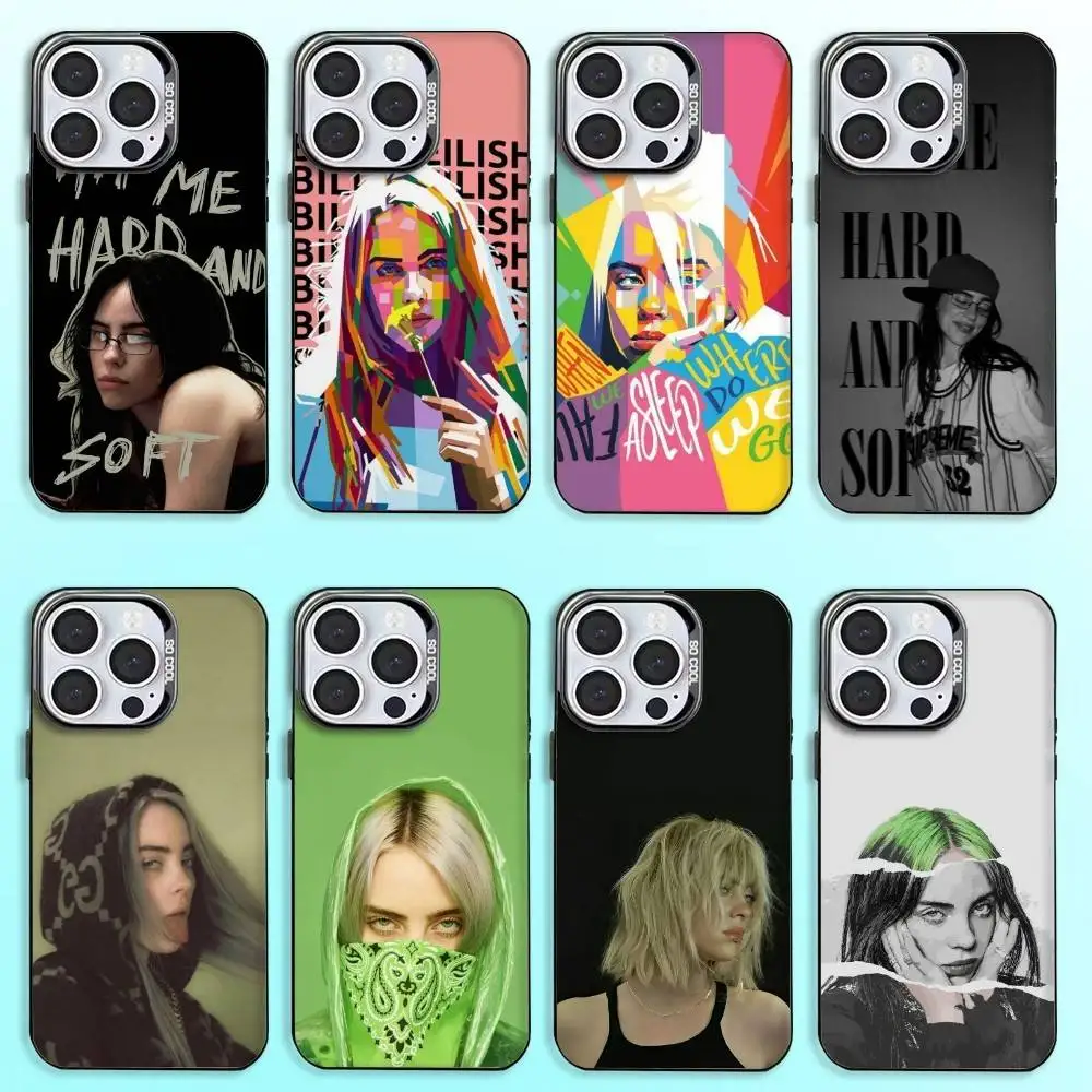 

B-BillieS Singer Phone Case For iPhone17,16,15,14,13,12,11 Plus,Pro Max Black Candy Matte Shockproof Cover