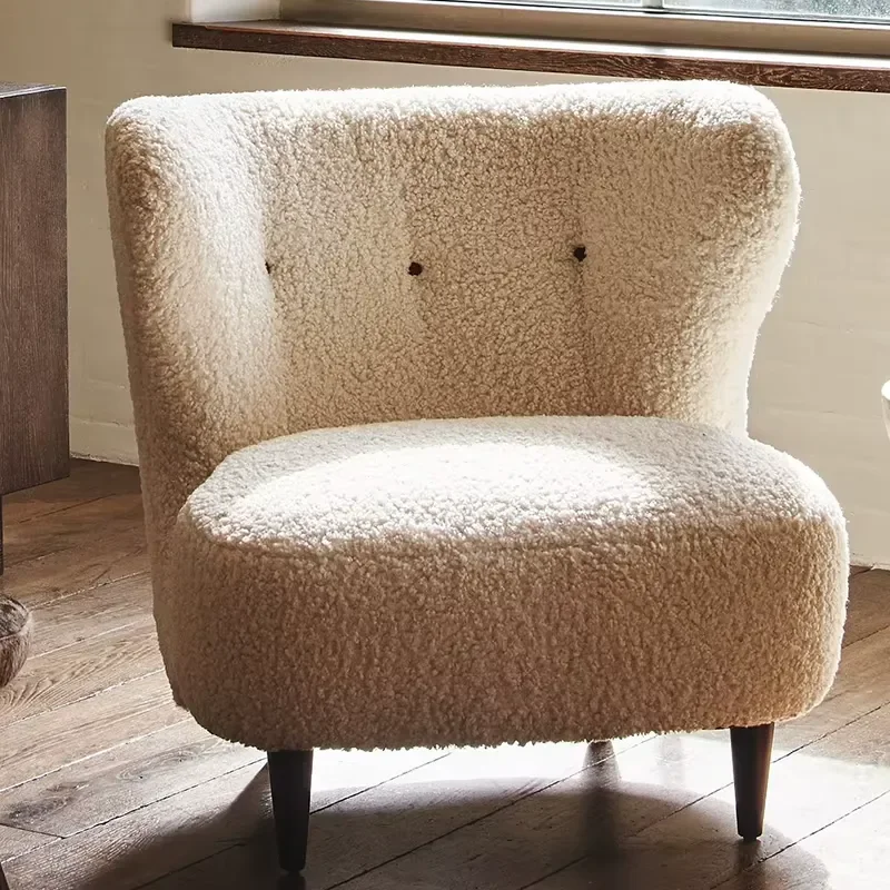 Nordic Modern Home Villa Living Room Leisure Chair Customized Fabric Velvet Sofa Chair Hotel Bedroom Lounge Single Back
