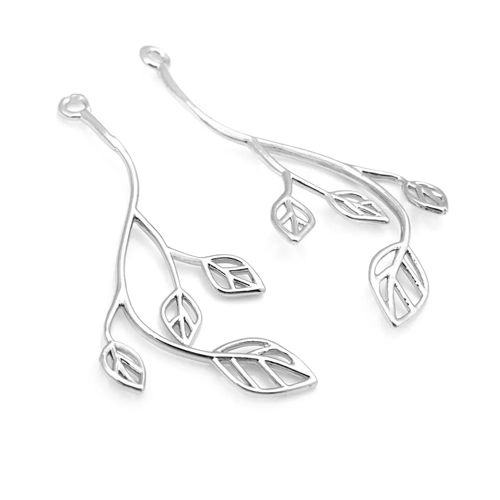 18K Gold Color Brass Tree Leaf Leaves Charms Pendants High Quality Diy Jewelry Making Necklace Earrings Accessories for Women