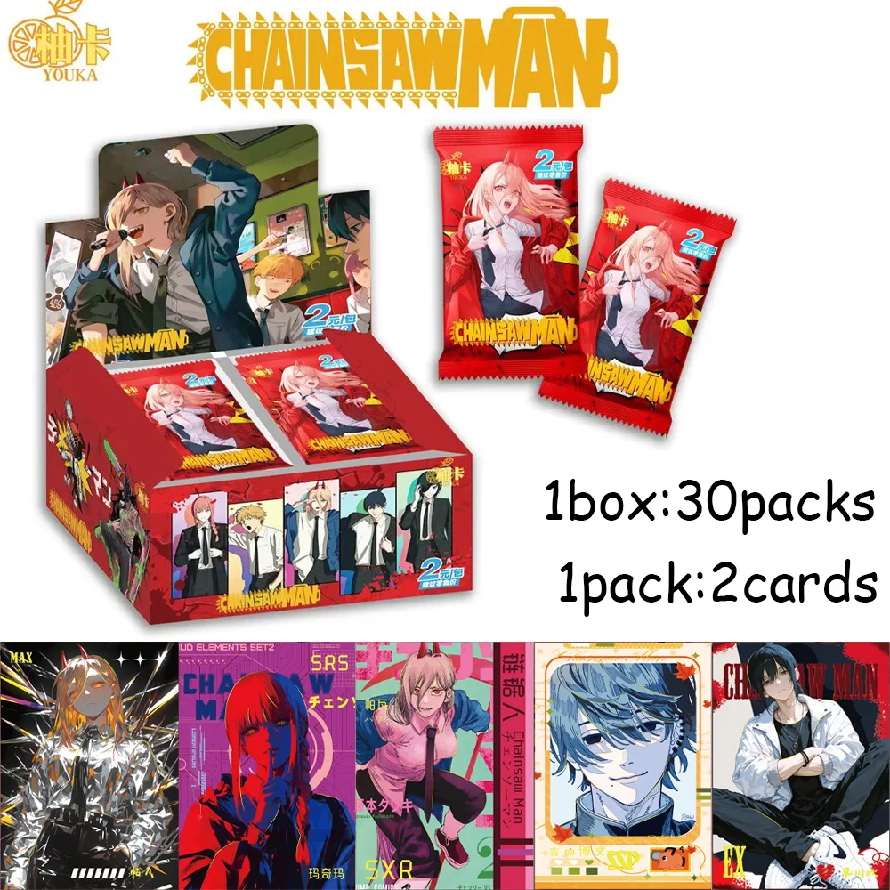 youka-chainsaw-man-booster-box-cartas-colecionaveis-de-anime-com-raridades-completas-r-sr-ur-msp-flash-cards-denji-makima-power-presente