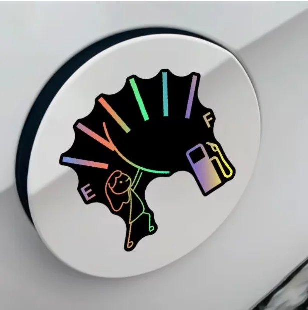 1 Piece of Fun Fuel Gauge Pointer Gas Cap Sticker, Scratch-Resistant, Waterproof, Sun-Proof, Easy to Apply, Leaves No Residue, Creative Decorative Sticker for Car and Truck Gas Caps