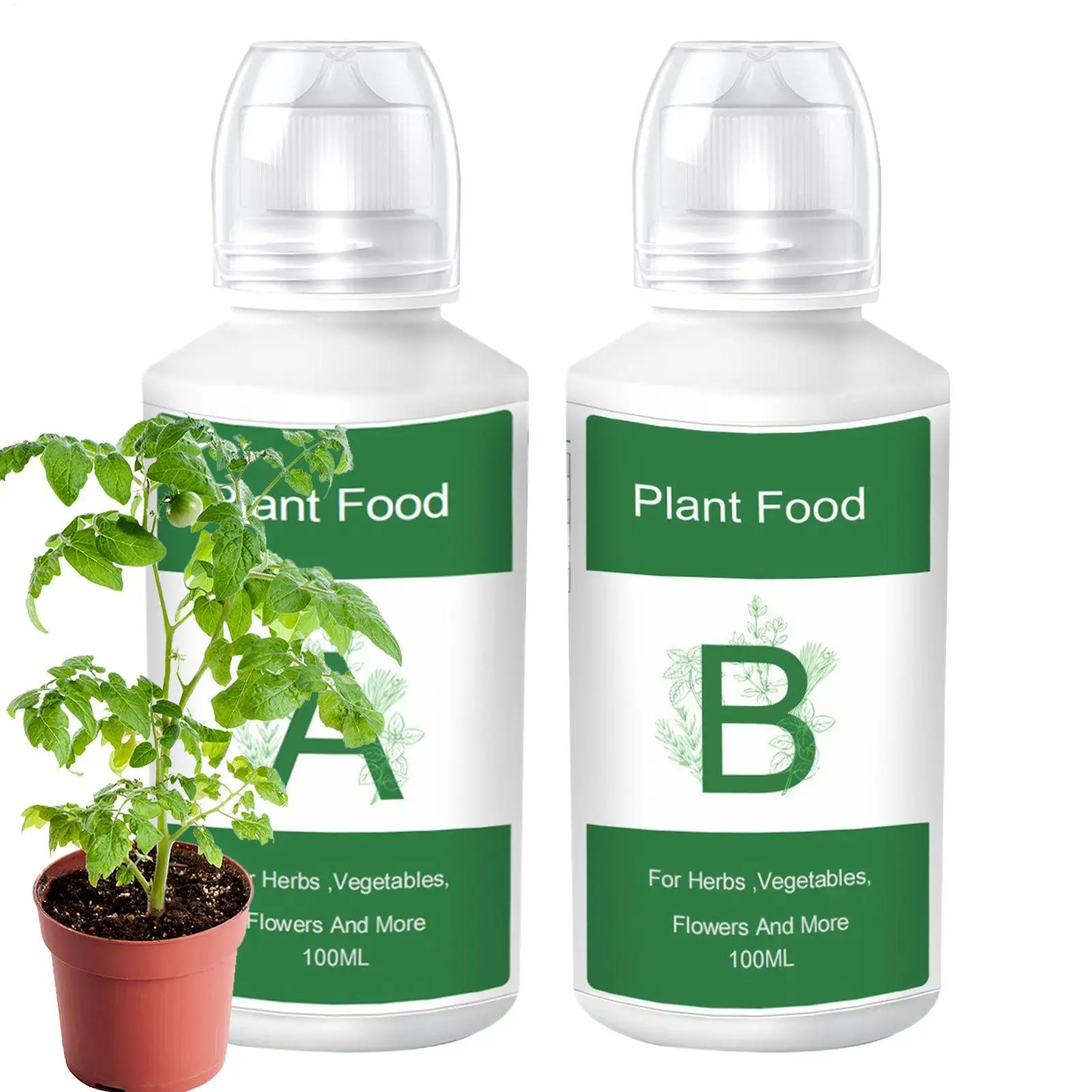 Hydroponic Nutrients A & B Growing Nutrients Solution Liquid Plant Food For Garden Patio Lawn Indoor Vegetables Fruits Flowers