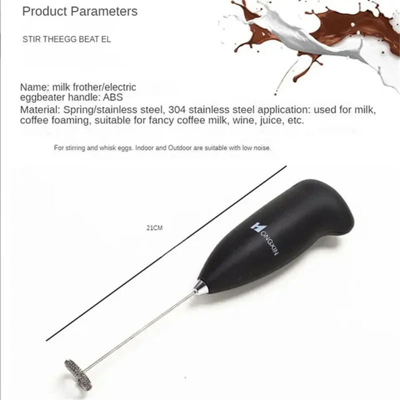 Melkschuimer Handmixer Elektrische Koffie Foamer Eierklopper Rvs Cappuccino Mini Roerder Draagbare Thuis Keuken Tool