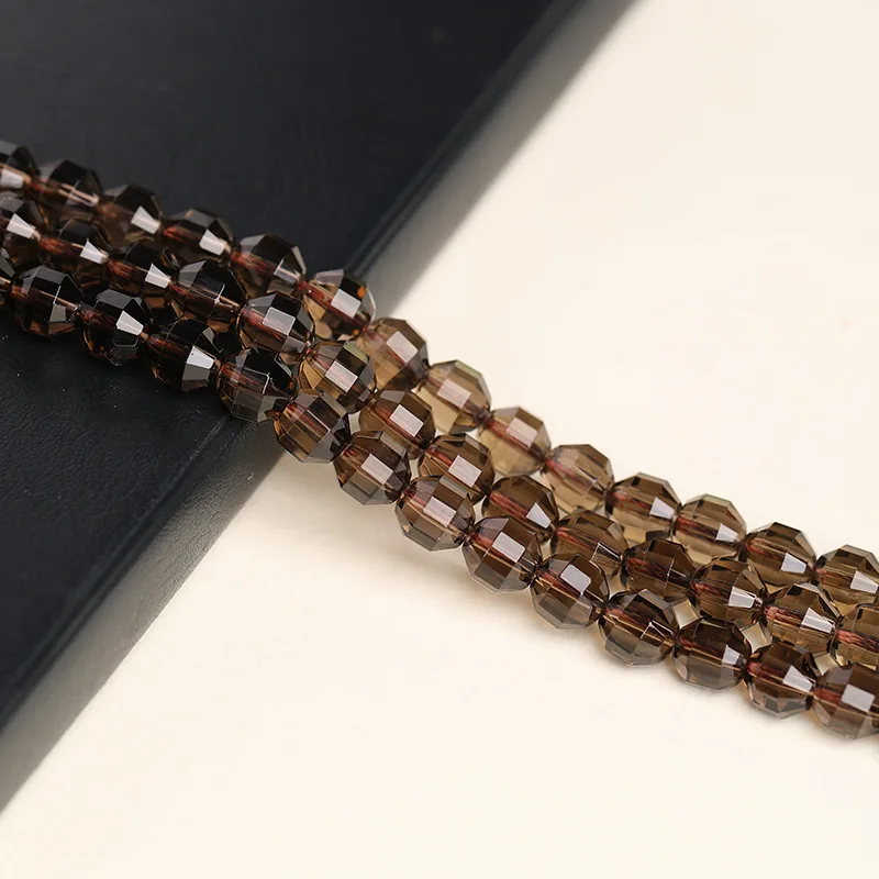 High Quality Natural Smoky Quartz Faceted Beads,8 10mm Loose Beads for Jewelry Making DIY Necklace Bracelet Accessory