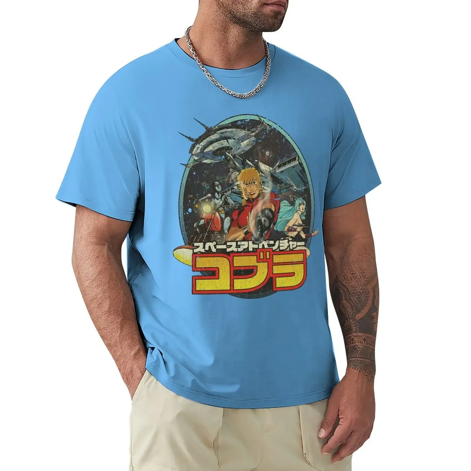 New Anime t-shirt t shirt man sweat shirts,men Space Adventure Cobra 1982 Cotton T-Shirt streetwear harajuku vintage tops