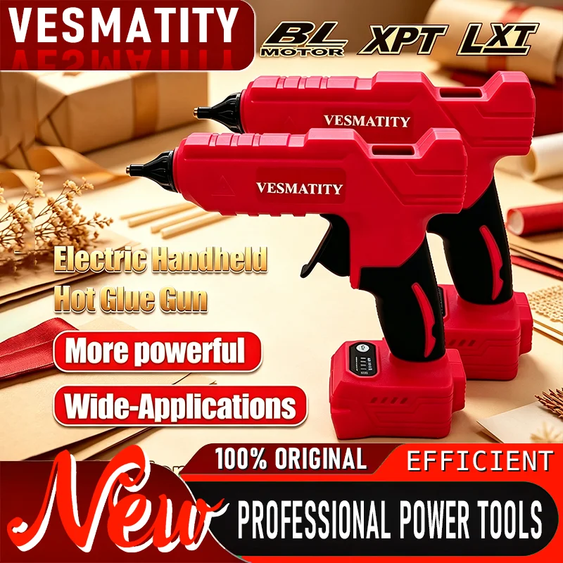 Electric cordless hot glue gun for DIY repair and hot melt welding with safety anti scald tip for Milwaukee battery