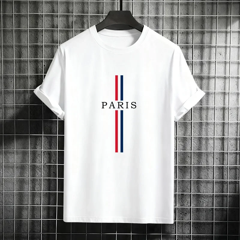 

New 2025 Mens Fashion Cotton Tee Classic Black White Pure Color Round Neck Short Sleeve Spring Summer Urban Casual Tshirt