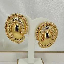 2024 Charming Women's Earrings Pierced Electroplated Gold Copper Alloy Color Large Earrings For Daily Party Wear Free Shipping