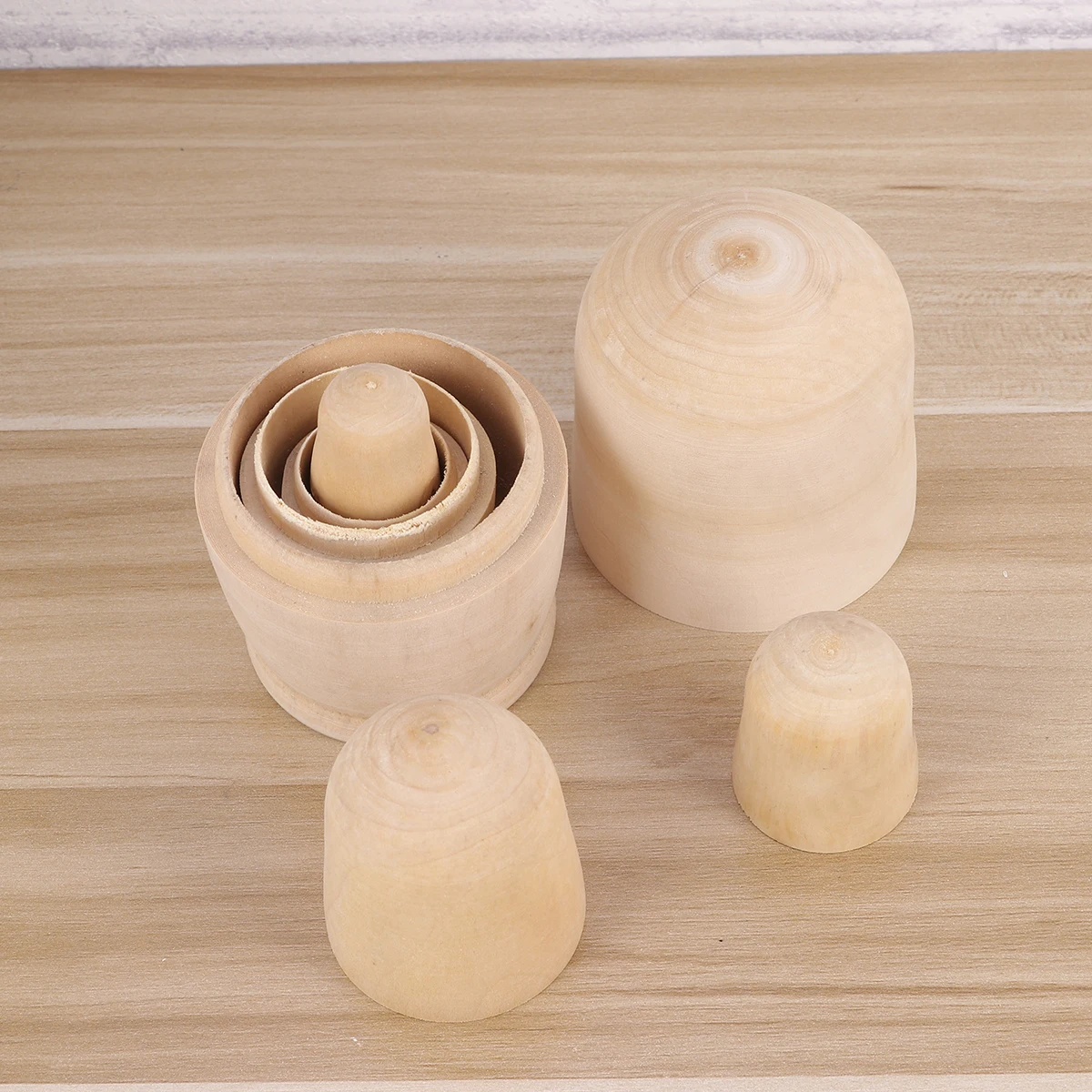 

5pcs DIY Russian Nesting Unpainted Wooden Craft High Quality Baby Matryoshka Gifts For Home Office Decor