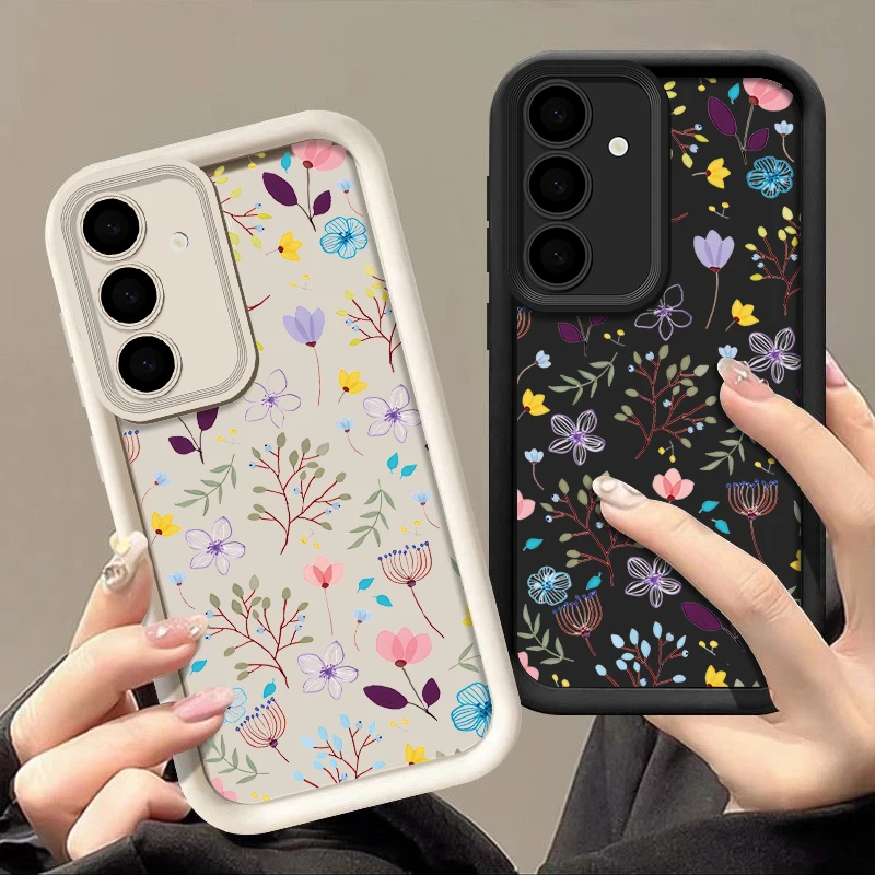 Flower Case For Samsung Galaxy S23 S24 S22 S21 Ultra Plus S20 S23 FE A35 A15 A34 A14 A25 A55 A54 A53 A52 A16 5G Silicone Cover