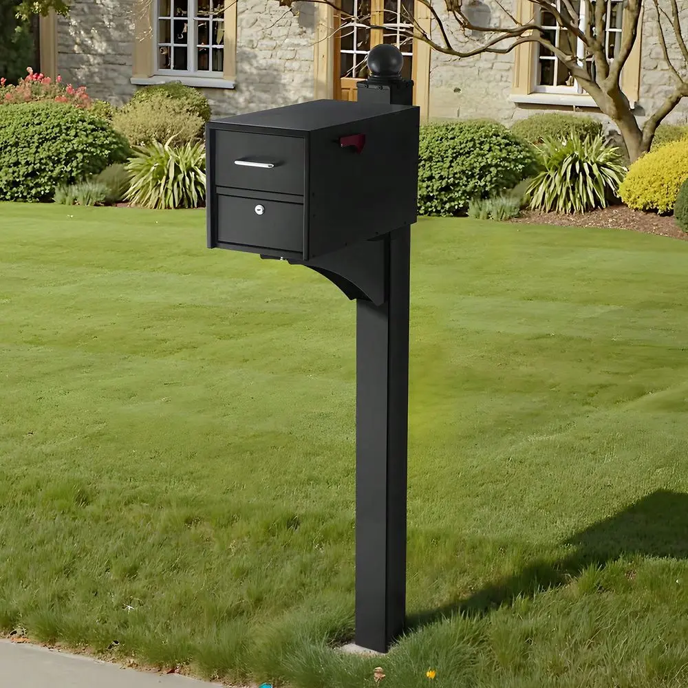 

Post, 56 X 4 X 4 Inches, Aluminum InGround Mounting Mail Box Stand With Universal Plate Bracket, Heavy Duty Metal Post Sleeve K