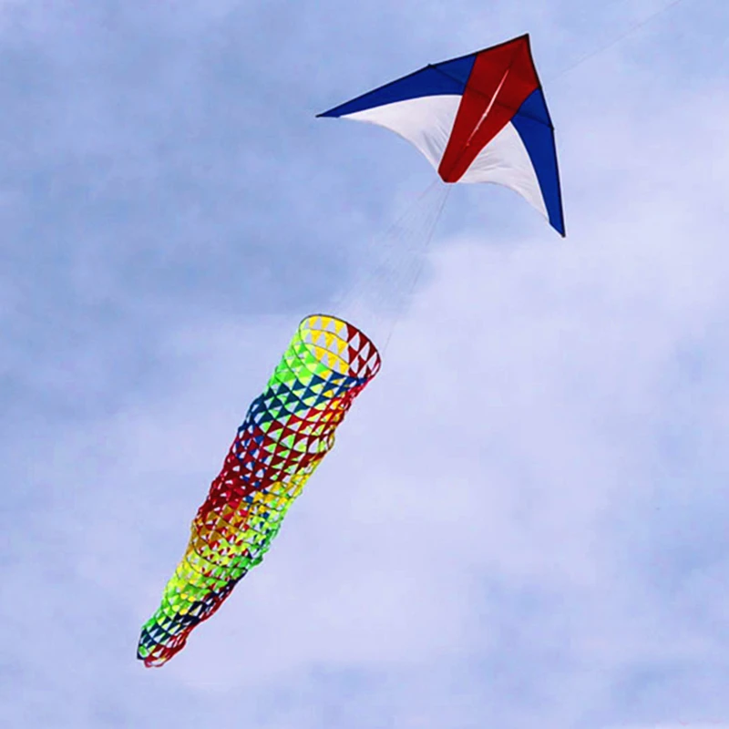 free shipping large windsocks kite flying outdoor sport beach kite for adults walk in sky kite reel factory parachute sport toy