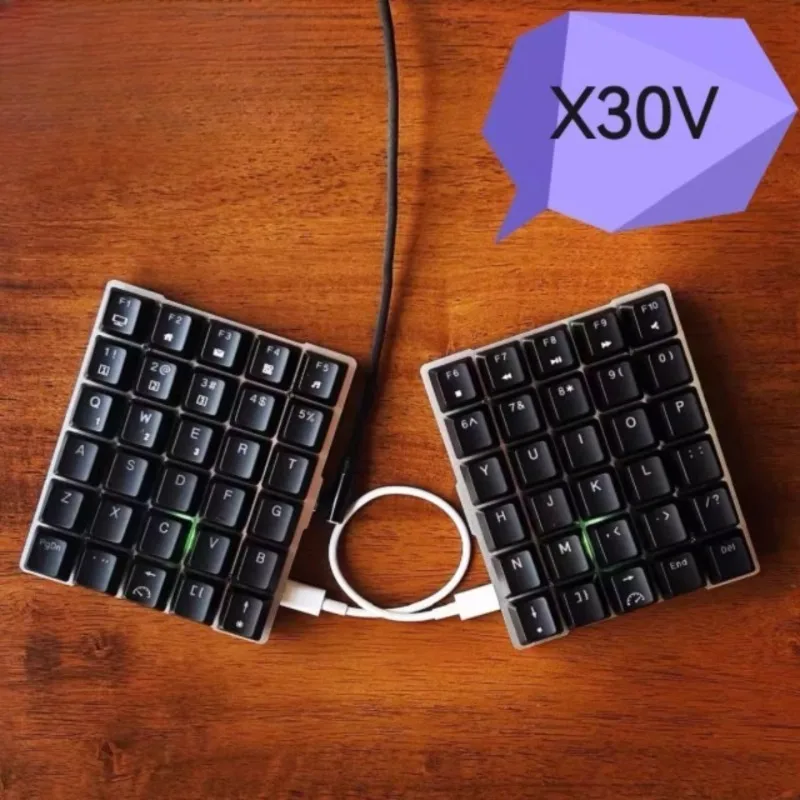 X30V Wired Split Keyboard Kit Customized Planck Hot Swap Ergonomics Single Mode Split Keyboard for VIAL Left Right Hand Keyboard