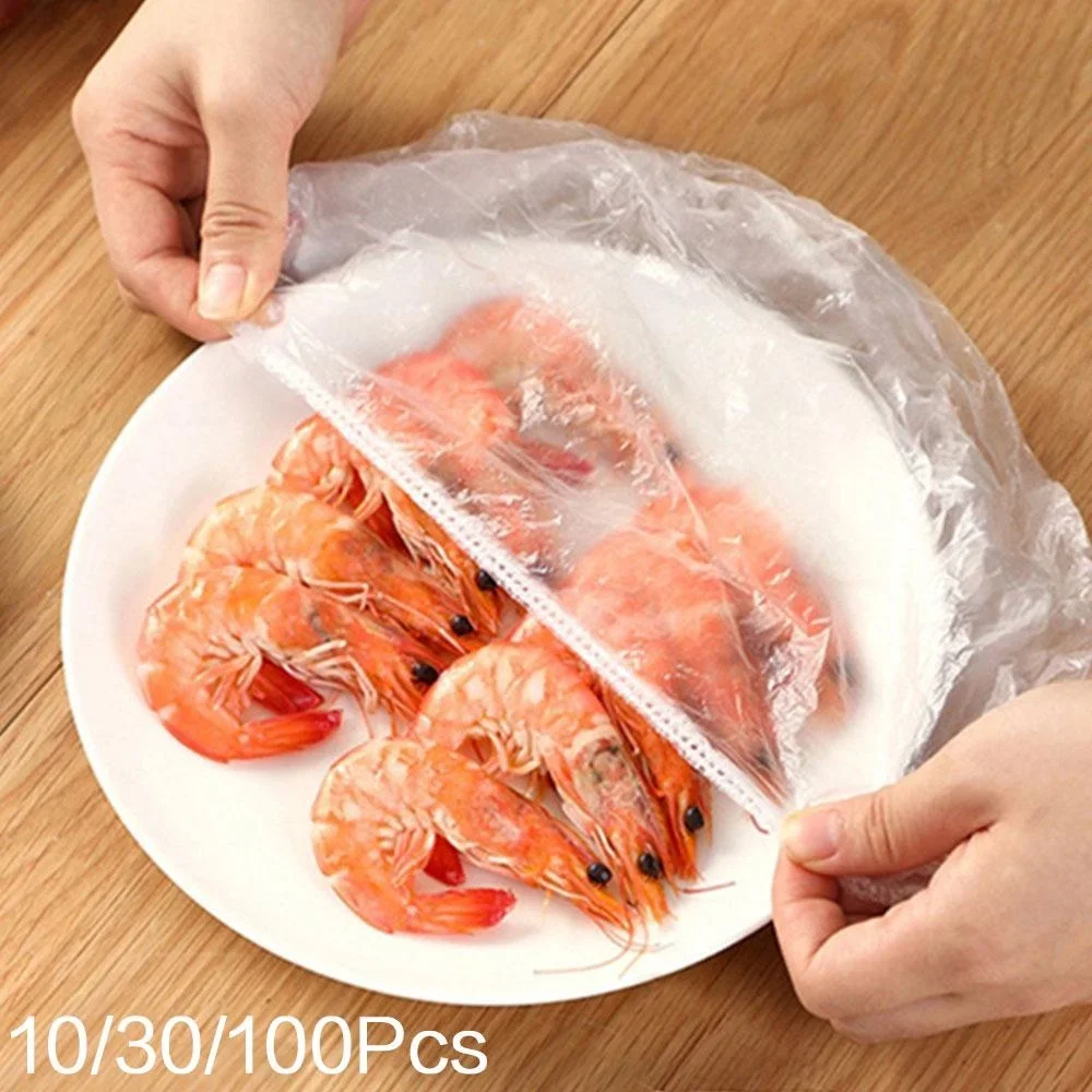 

JJYY Disposable Food Cover Plastic Wrap Elastic Food Lids For Fruit Bowls Cups Caps Storage Kitchen Fresh Keeping Saver Bag