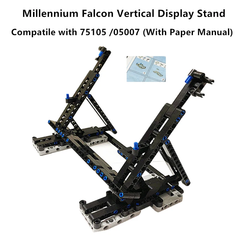 Black Vertical Display Stand For Millenniums 75105 05007 Falcon Model Building Blocks Bricks  (Not Include Block Model)