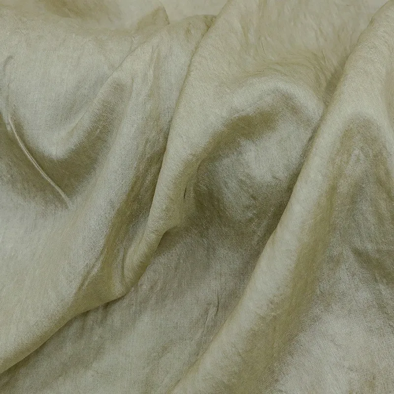 Tussah in seta naturale da 12 mm, tessuto sporco e fritto, design di abbigliamento in stile artistico