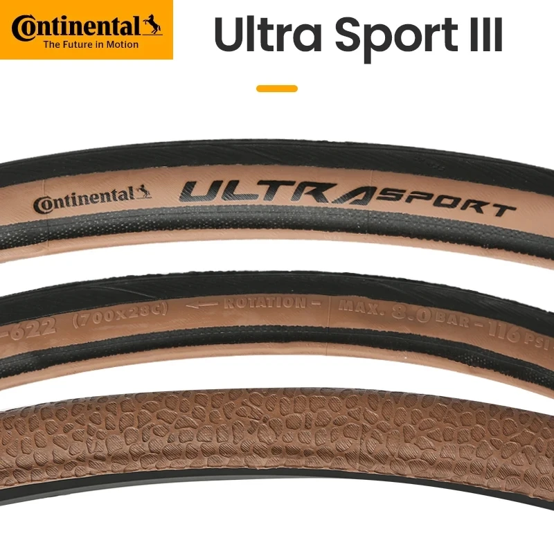 1Pce Continental Road Tire ULTRA Sport III & GRAND Sport Race 700× 25C 700x28C Foldable Bike Gravel Tire Black Brown Skin