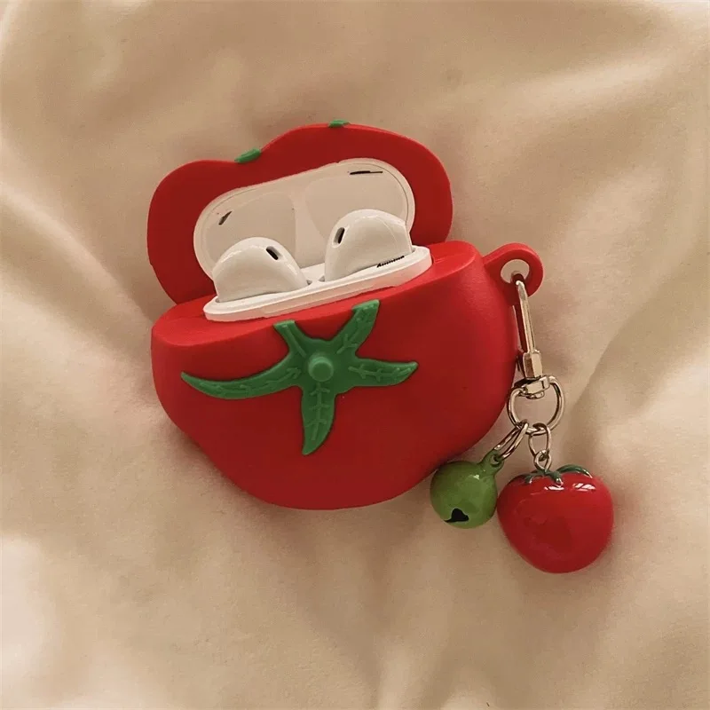 ثلاثية الأبعاد لطيف الكرتون الطماطم سماعة رأس بخاصية البلوتوث الحالات لسوني WF-1000XM5 لينة سيليكون للصدمات اللاسلكية سماعة غطاء Funda كابا