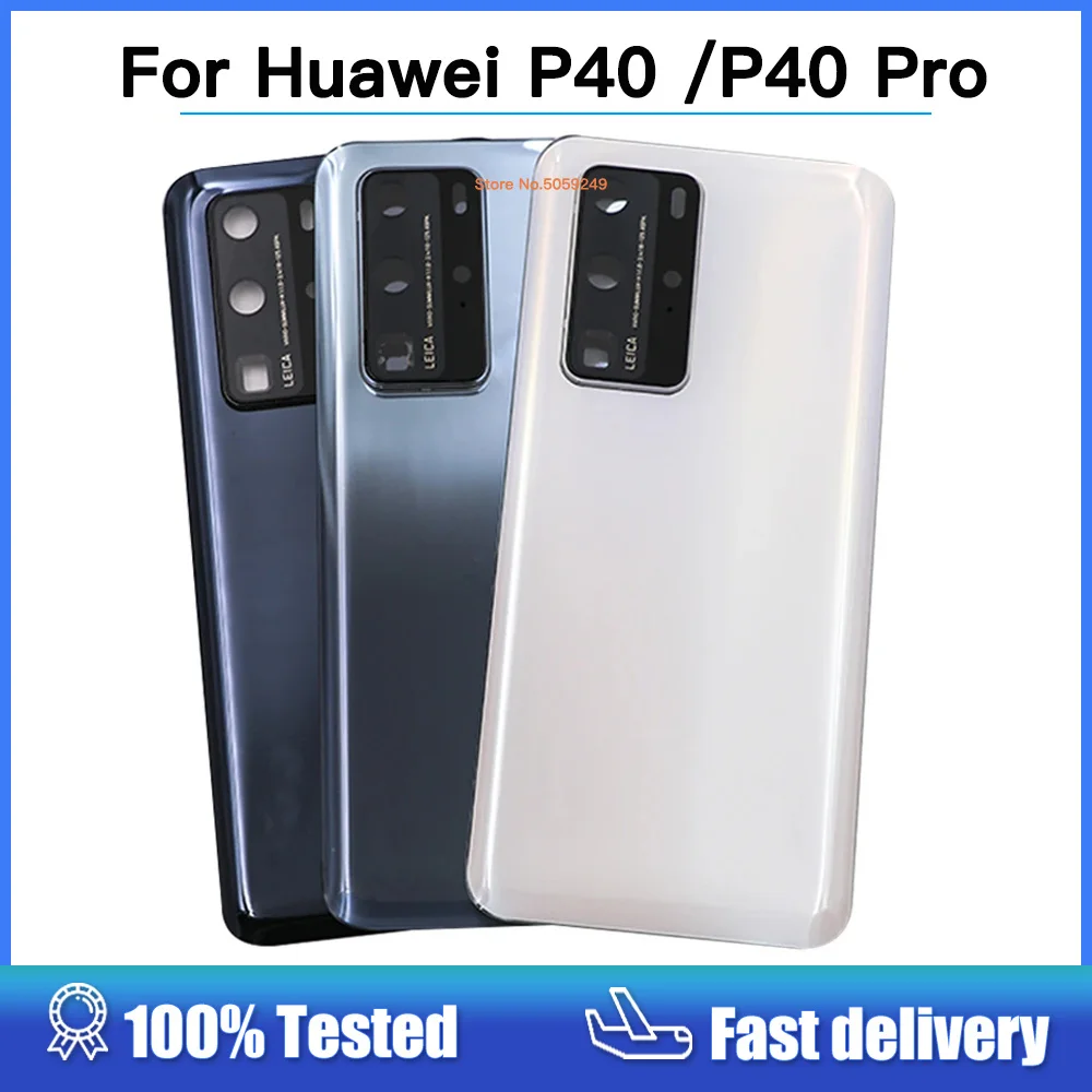 High quality Rear Back Housing Door For Huawei P40 Pro Glass Battery Cover For P40  Back cover Housing Case Replacement Parts