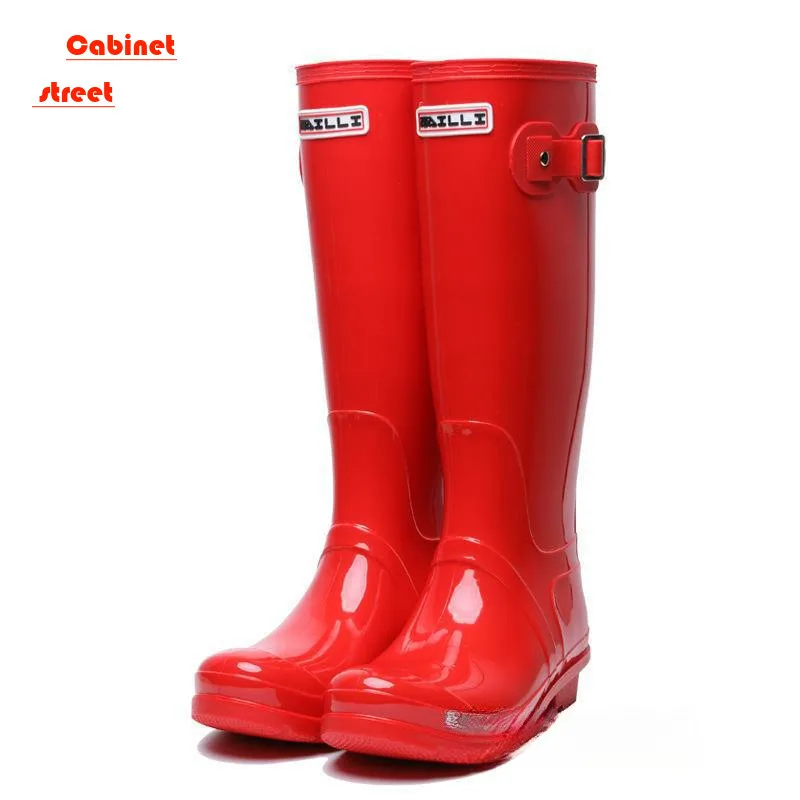 Fashion Women Rain Shoes Women's Adult Tall Rain Boots Spring Autumn Anti Slip Waterproof Overcover Wear Resistant Water Boots