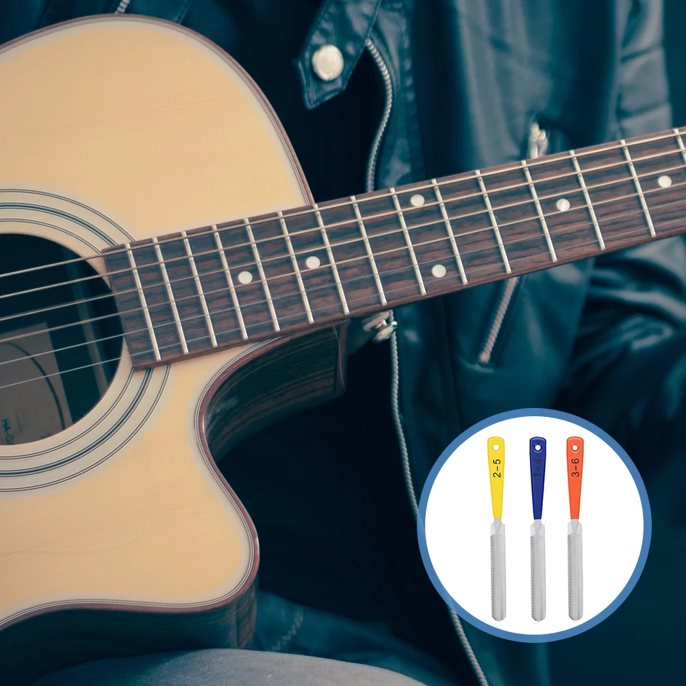 

1 set 1 Set Guitar Nut File Banjo Bass Fret Tool Luthier Repair Precision Steel Round Groove Bridge Slotting Professional String