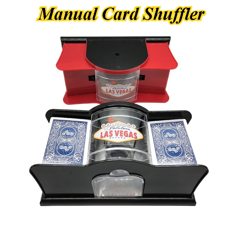 NEW Manual Card Shuffler 2 Deck with Hand Crank Poker Cards Shuffling Machine Board Game for Family Party Supplies