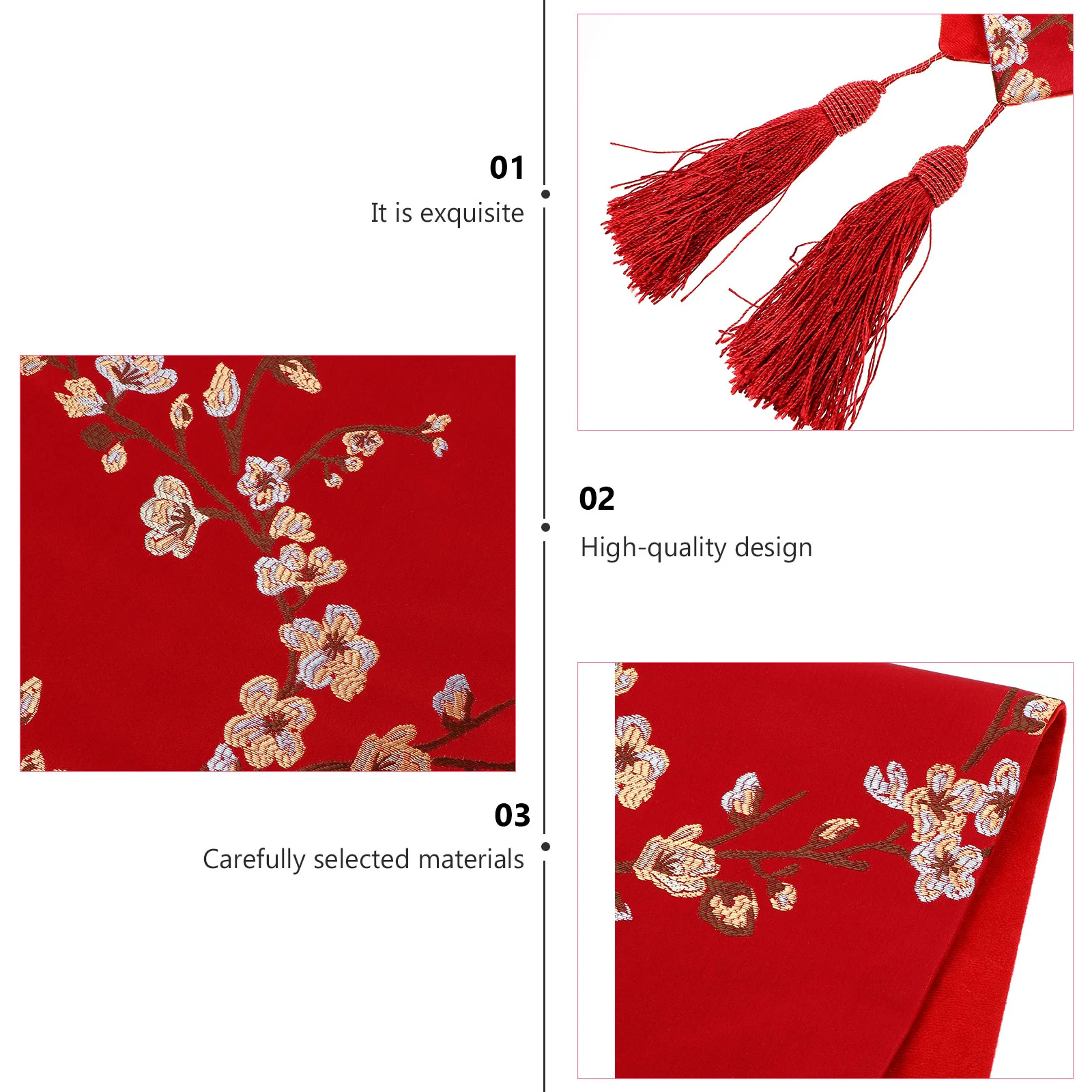 Chinese Plum Blossom Table Runner Vintage Scarf Flag Style Cabinet Tablecloth Polyester Pattern Cover Placemat