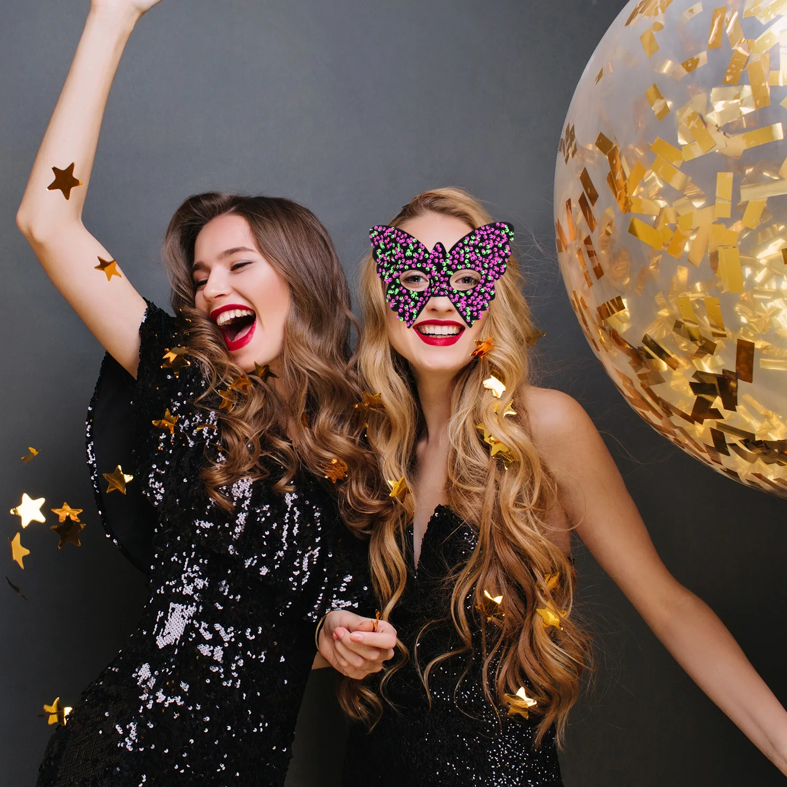 

Masquerade Mask Butterfly Sequins Design For Halloween Party Wedding Cosplay Women Decorative Face Cover Prop